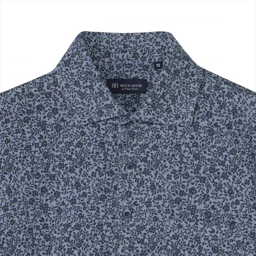 フラワー 総柄プリント ポロシャツ 半袖 メンズ