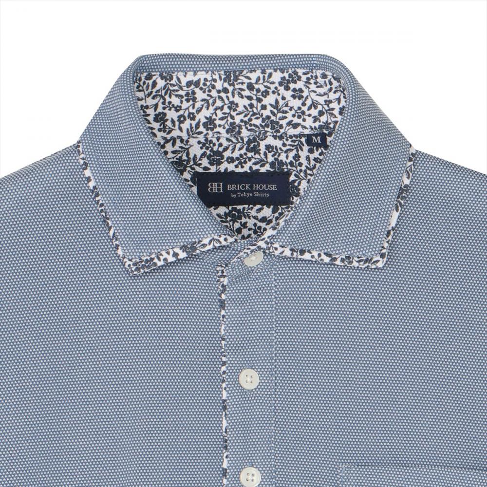 Wカラー フラワープリント ポロシャツ 半袖 メンズ