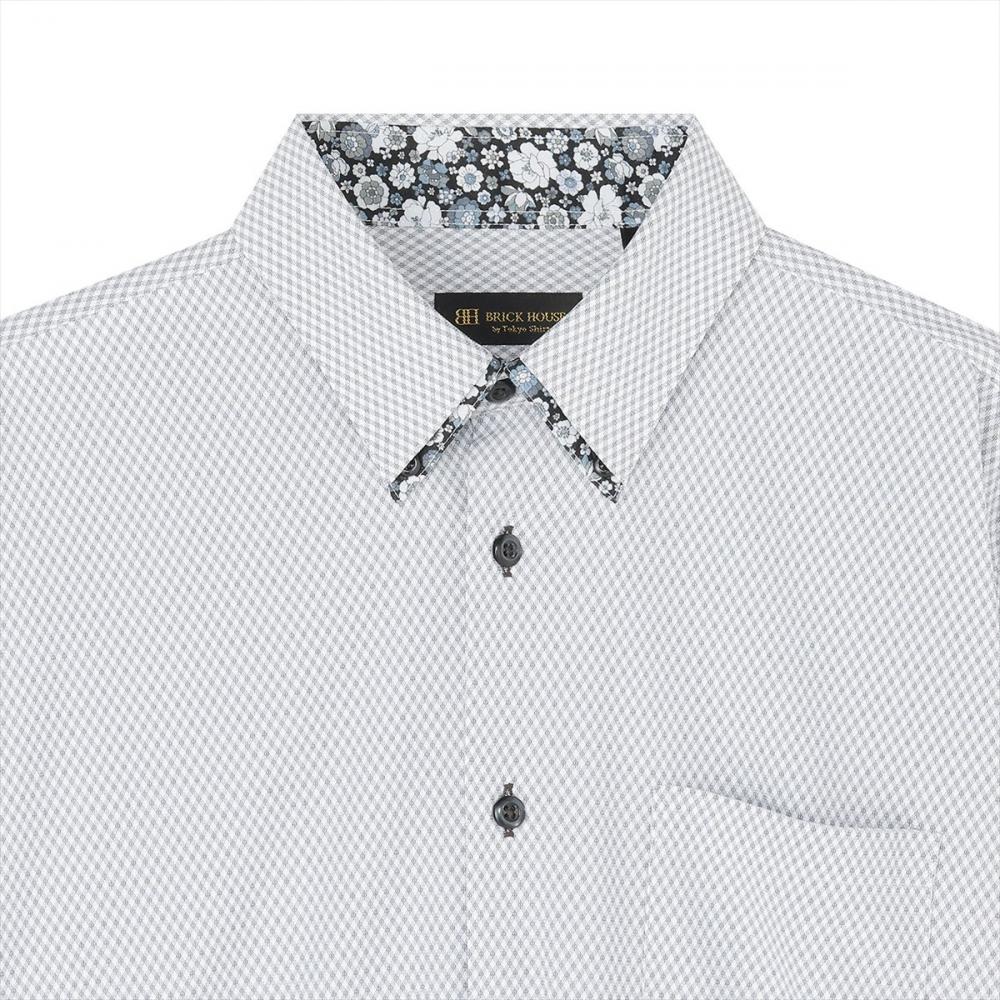 デザインカジュアルシャツ ボタンダウン 長袖 ニットシャツ ストレッチ メンズ