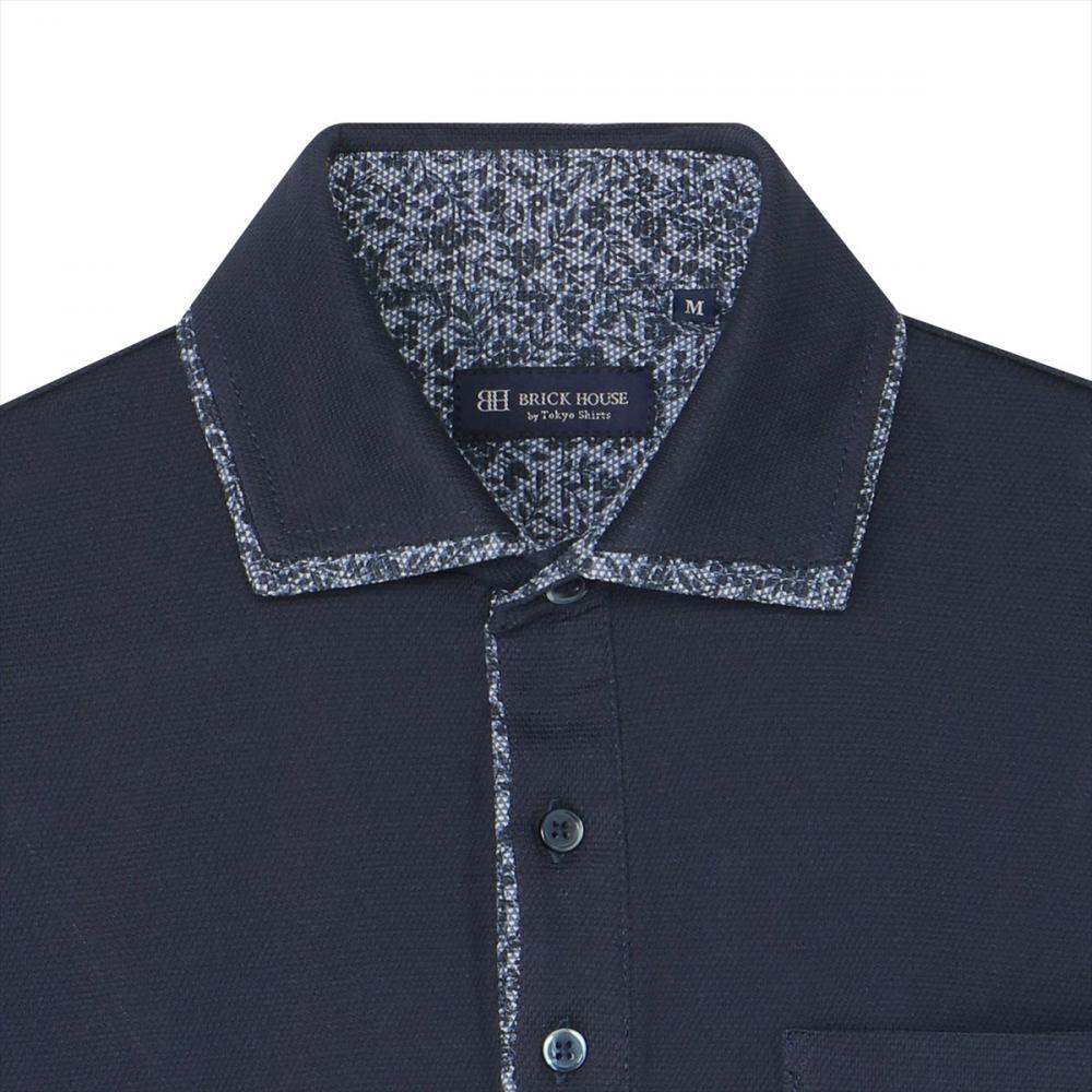 Wカラー フラワープリント ポロシャツ 半袖 メンズ