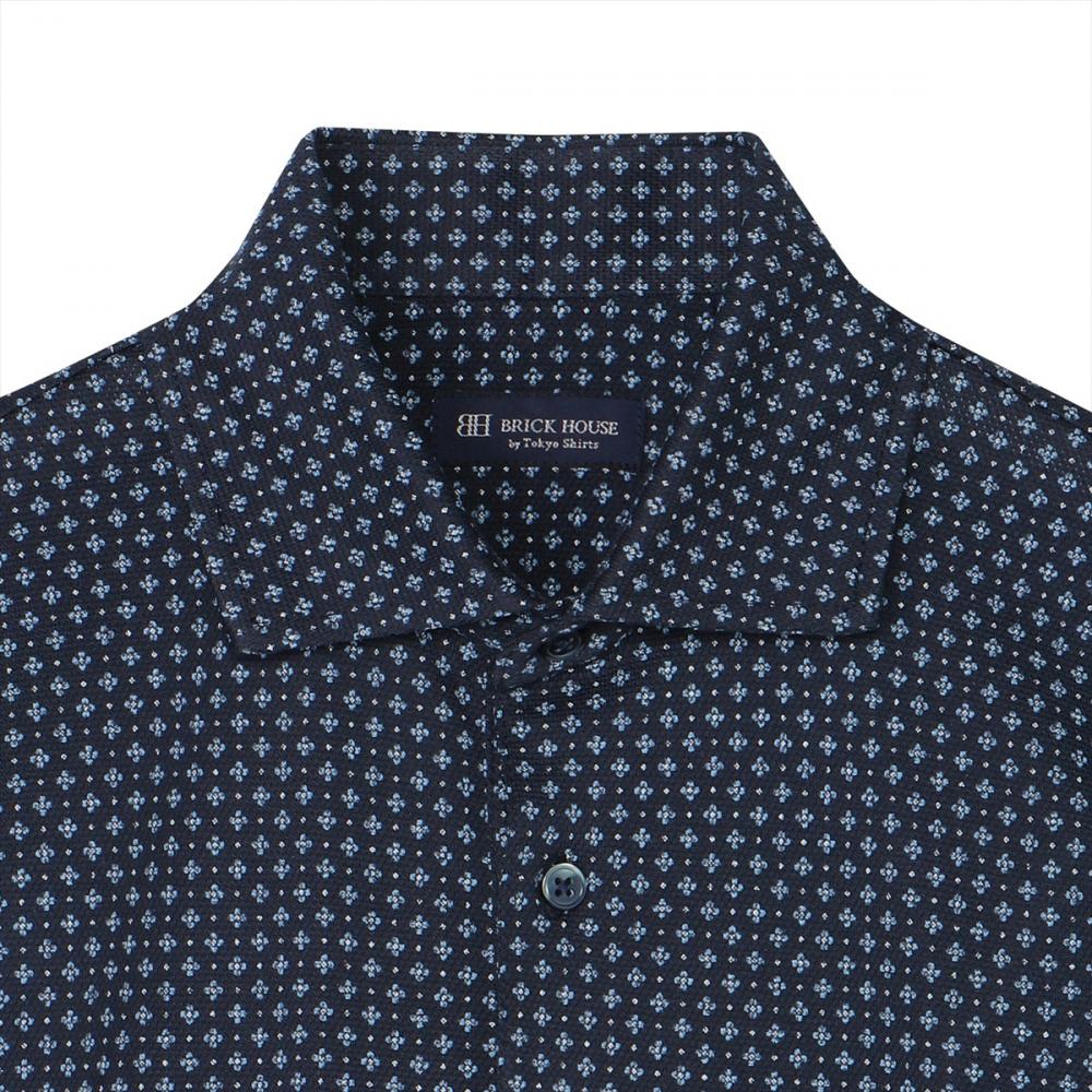 フラワー 小紋柄プリント ポロシャツ 半袖 メンズ