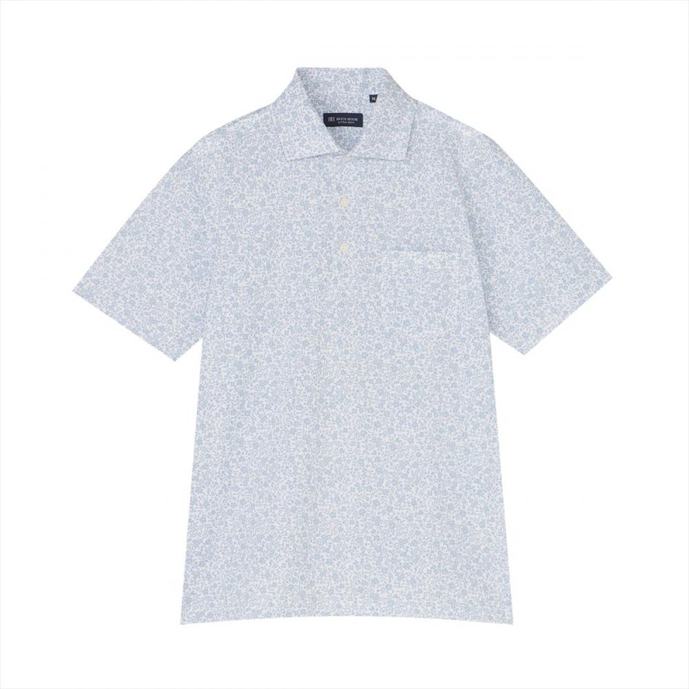 フラワー 総柄プリント ポロシャツ 半袖 メンズ