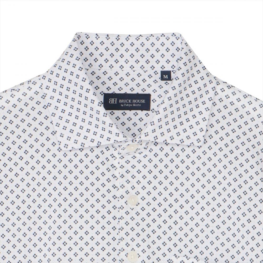 フラワー 小紋柄プリント ポロシャツ 半袖 メンズ