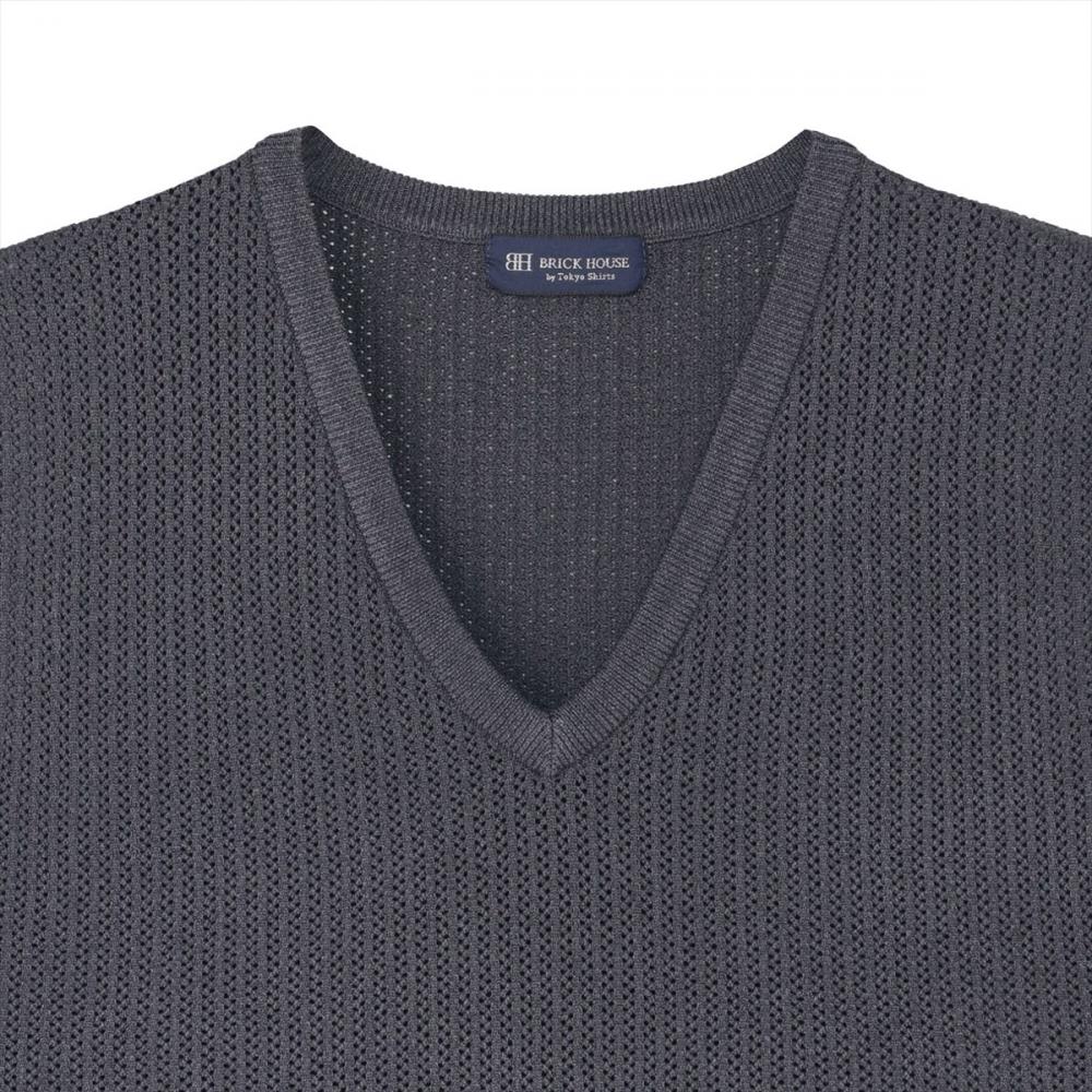 ニット メッシュ編地ベスト メンズ