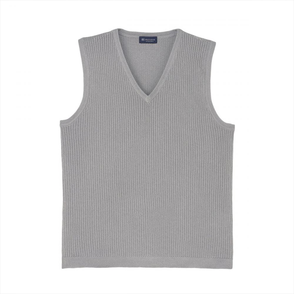 ニット メッシュ編地ベスト メンズ