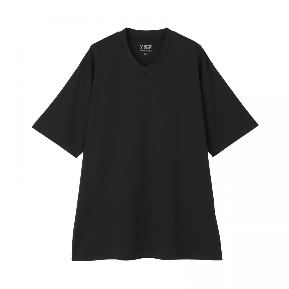 【お仕事応援】【シャツ屋仕立てのTシャツ】 Vネック Tシャツ 半袖 ビジネス オフィスカジュアル