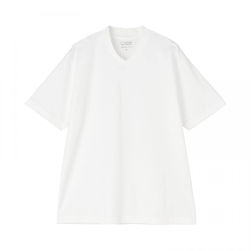 【お仕事応援】【シャツ屋仕立てのTシャツ】 Vネック Tシャツ 半袖 ビジネス オフィスカジュアル