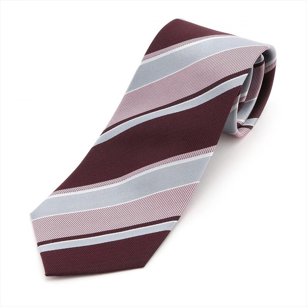 ネクタイ ビジネス フォーマル 絹100 エンジ系 ストライプ柄 932 ピンク レッド 東京シャツ 公式通販 ノーアイロン形態安定ビジネスワイシャツ専門店