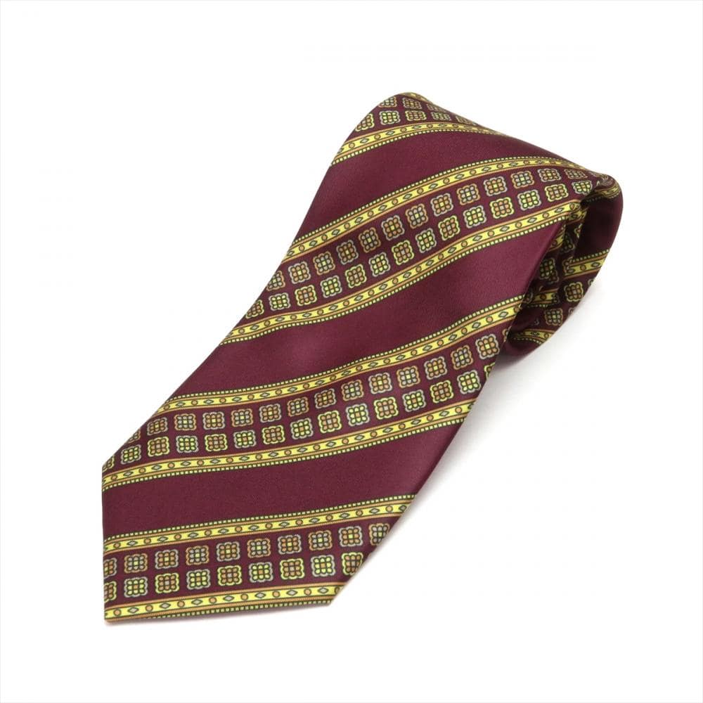 ネクタイ プリントタイ ボルドー ビジネス フォーマル