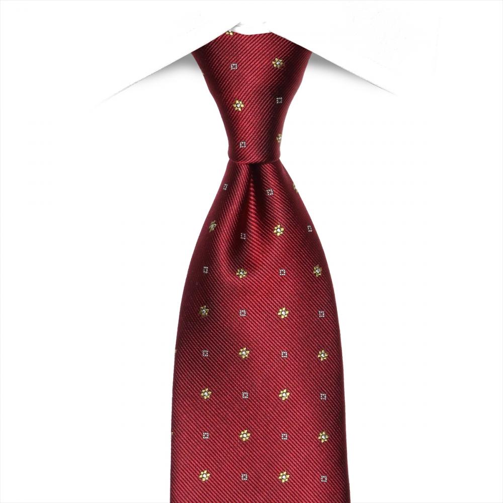 ネクタイ 絹100% ボルドー系 ビジネス フォーマル