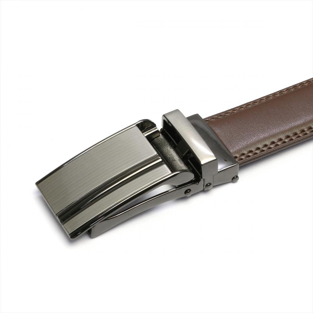 ベルト 牛革 リールロック式 サイズ調節可能 ブラウン系 110cm メンズ