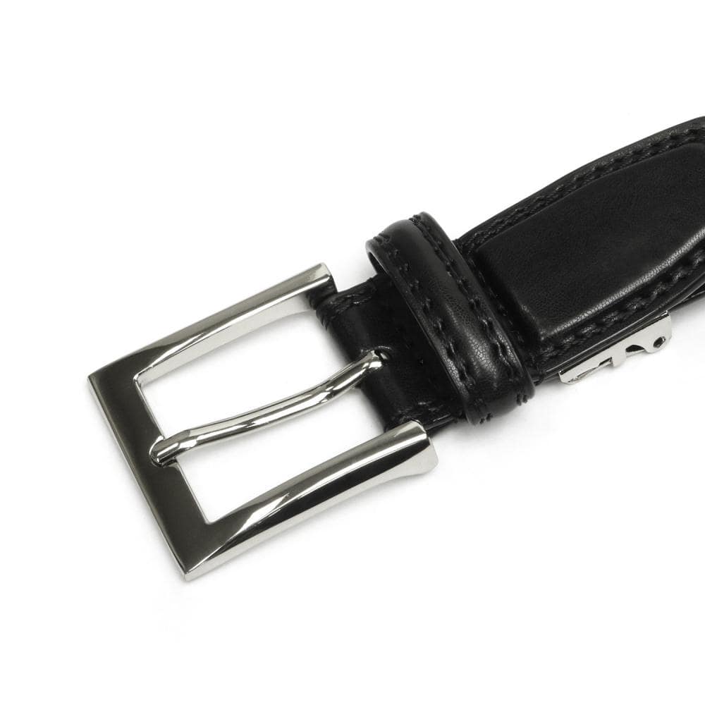 メンズベルト 黒系 110cm 牛革 ピンバックル式 (サイズ調節可能)