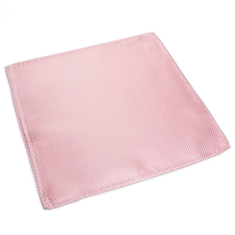 ポケットチーフ　ビジネス　フォーマル　絹100% ピンク バスケット織柄