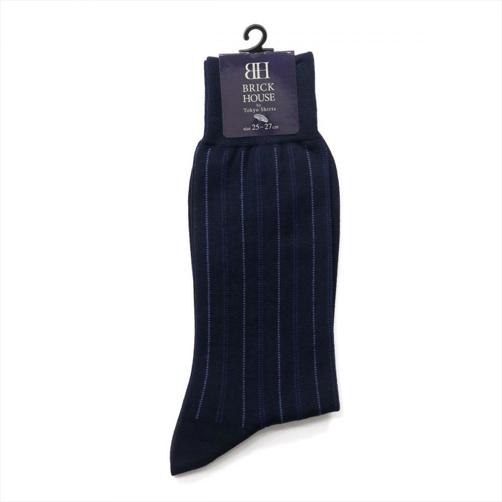 メンズ 靴下 ソックス ネイビー×ストライプ柄 25-27cm(C30 ブルー): 東京シャツ公式通販｜ノーアイロン形態安定ビジネスワイシャツ専門店