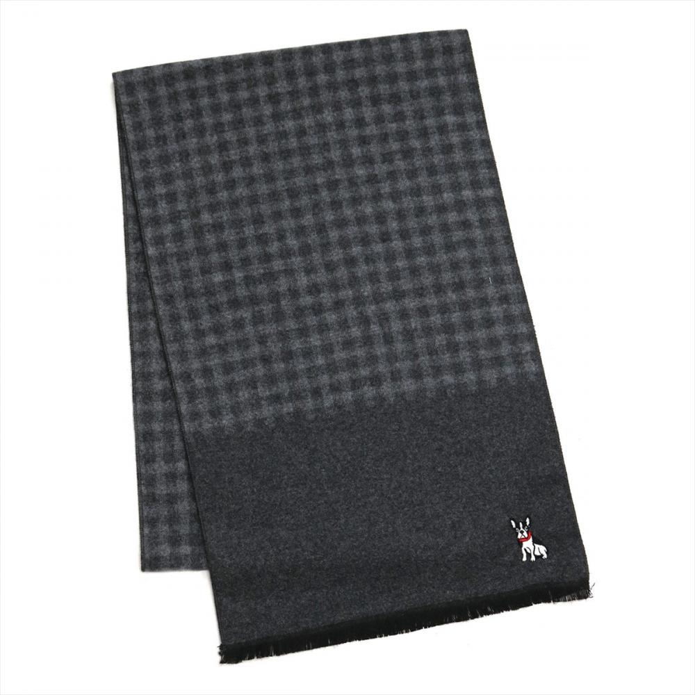 シルクタッチ マフラー 刺しゅう入り  ベーシック メンズ レディース