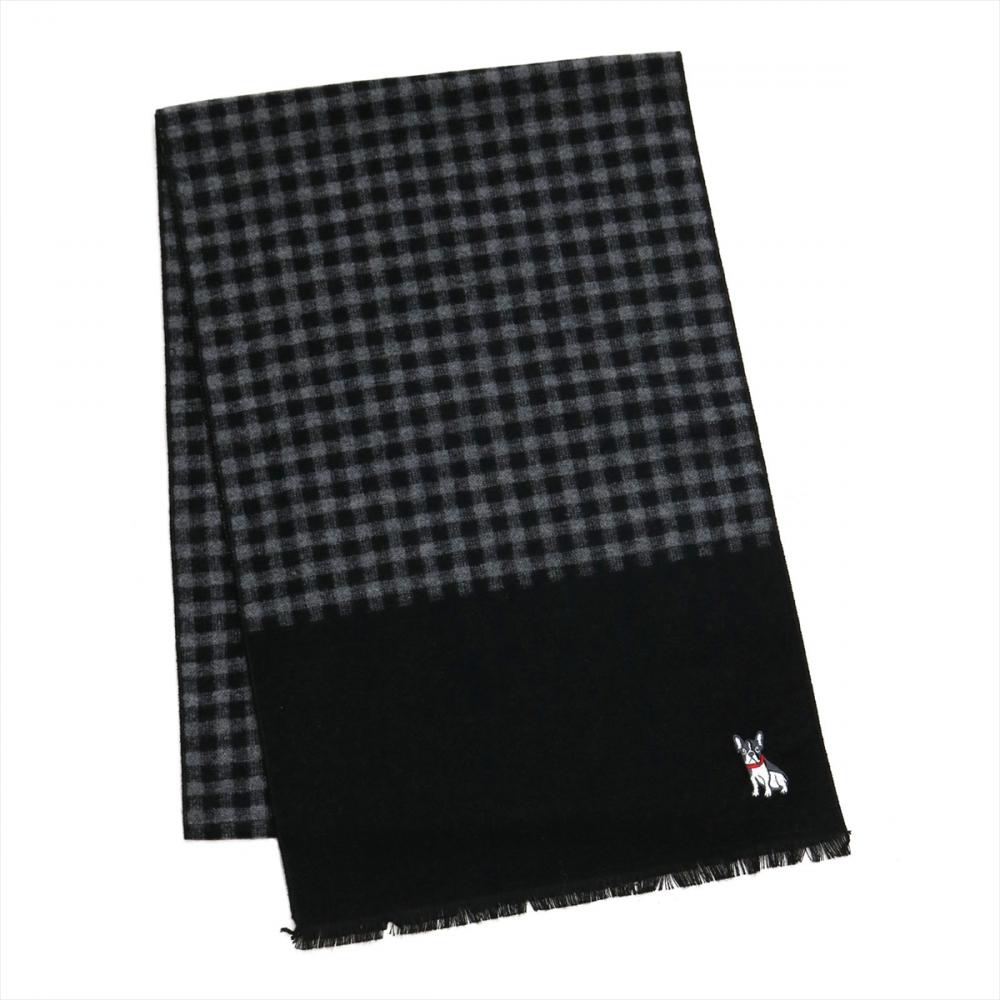 シルクタッチ マフラー 刺しゅう入り  ベーシック メンズ レディース