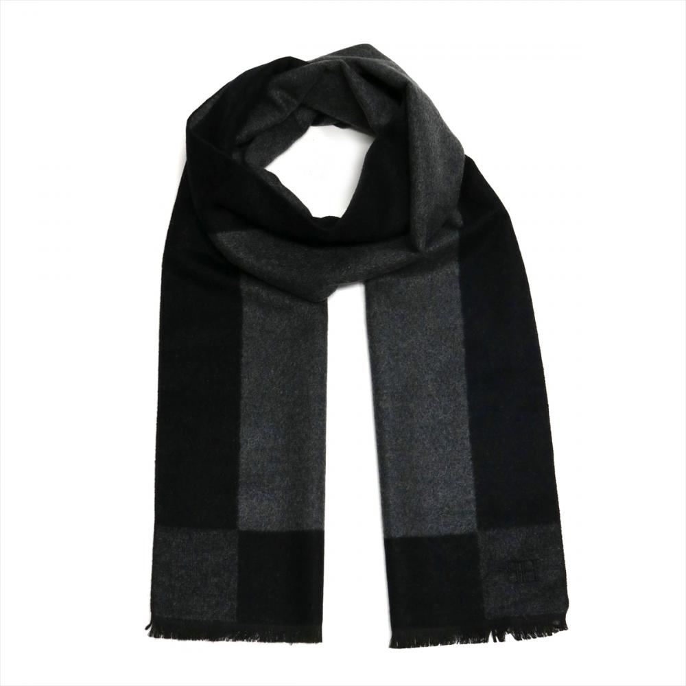 シルクタッチ マフラー 刺しゅう入り  ベーシック メンズ レディース