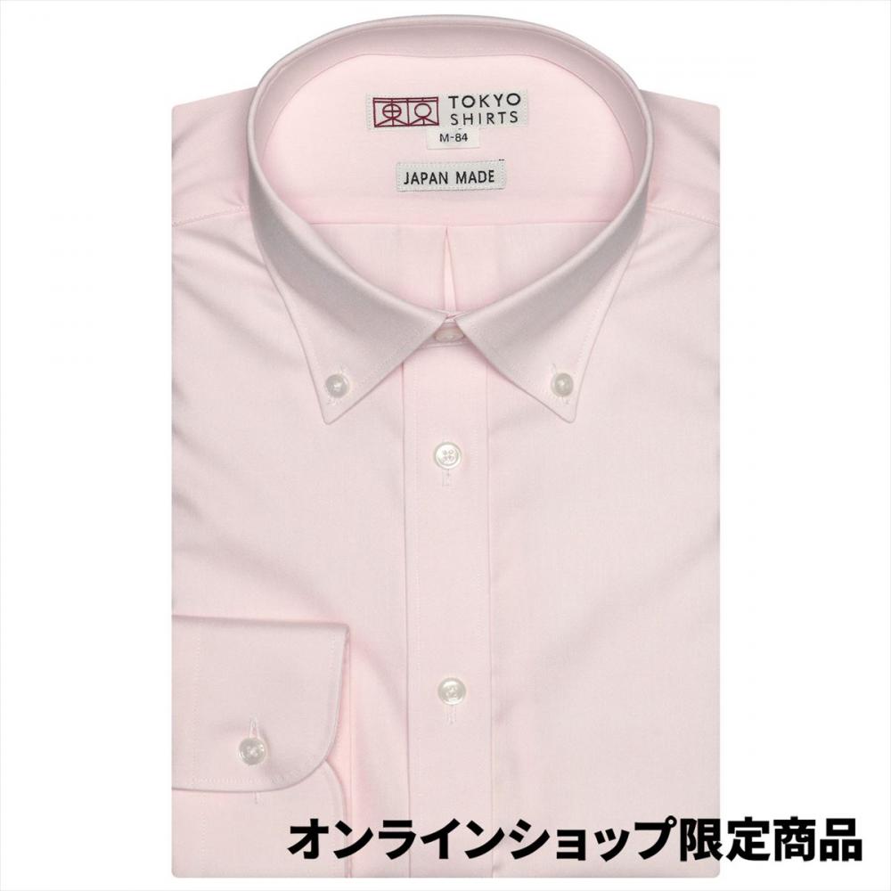 国産しゃれシャツ】 ボタンダウン 長袖 形態安定 ワイシャツ 綿100