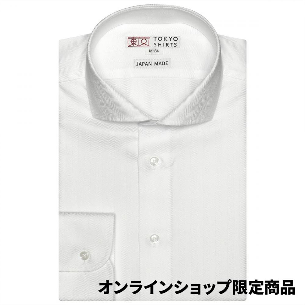 【国産しゃれシャツ】 ホリゾンタルワイド 長袖 形態安定 ワイシャツ 綿100%