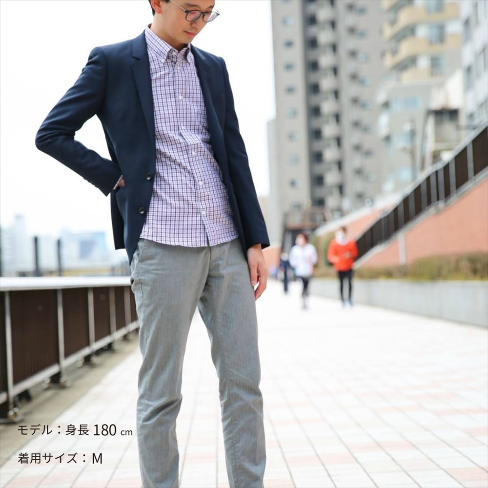 受注生産 メンズ カジュアルシャツ 長袖 しゃれシャツ ショート ボタンダウン 綿100 白 ワイン グレーチェック スリム S ピンク レッド しゃれシャツ東京シャツ公式通販 ノーアイロン形態安定ビジネスワイシャツ専門店