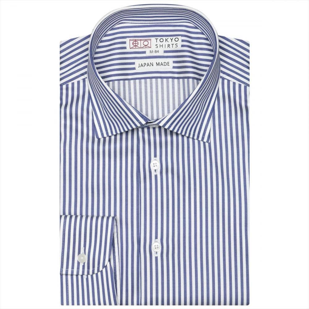 【国産しゃれシャツ】ワイド 長袖 形態安定 ワイシャツ 綿100%
