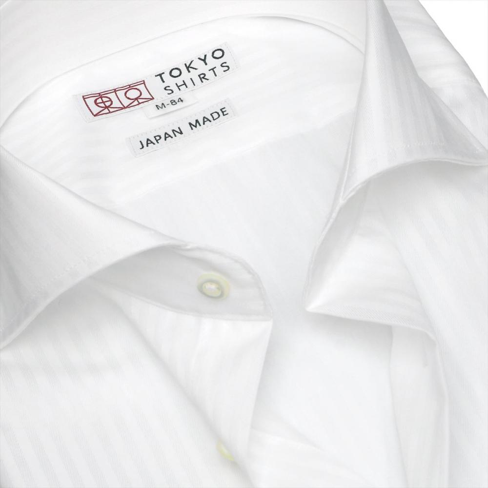 【国産しゃれシャツ】 プレミアム ホリゾンタルワイド 長袖 形態安定 ワイシャツ 綿100%