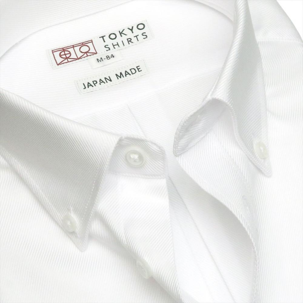 【国産しゃれシャツ】 ショートボタンダウン 長袖 形態安定 ワイシャツ 綿100%