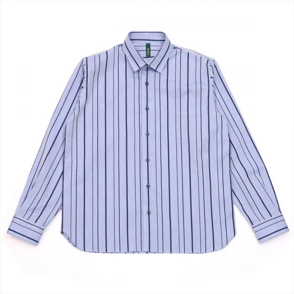 ワイド ラウンドテール 長袖 形態安定 ワイシャツ 綿100%