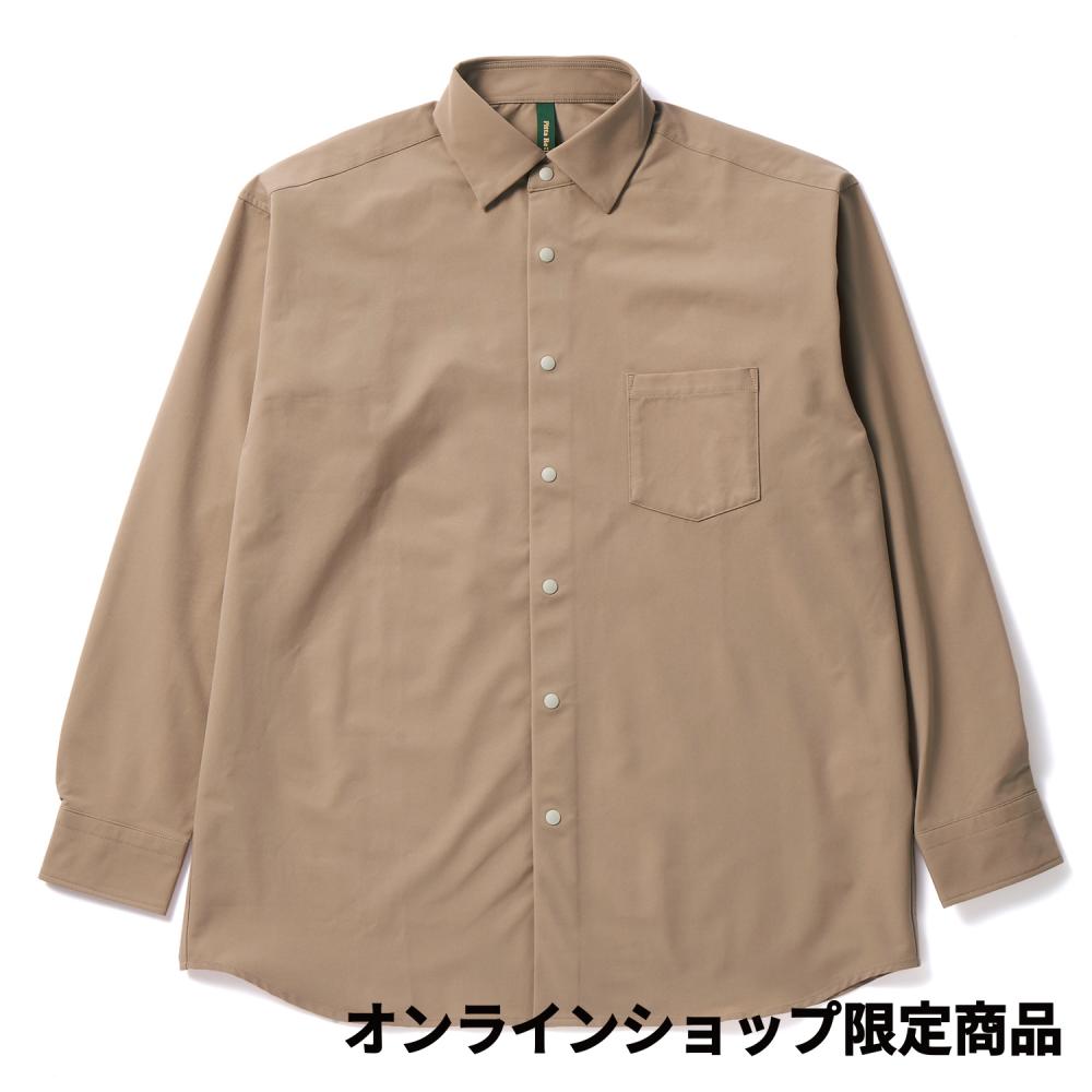 メンズ アクティブシャツアウター ストレッチ セットアップ可能 ベージュ系