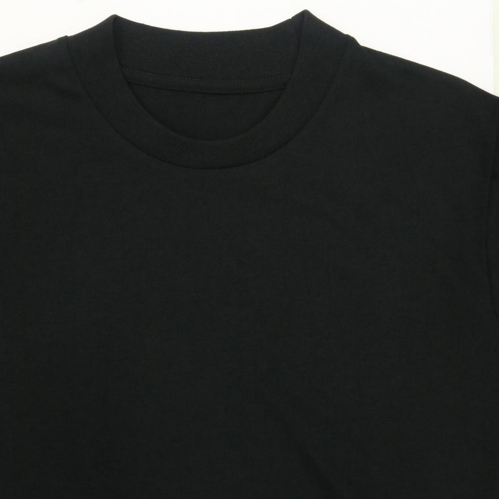 メンズ Tシャツ スマートネック スリムタイプ 半袖 ブラック系