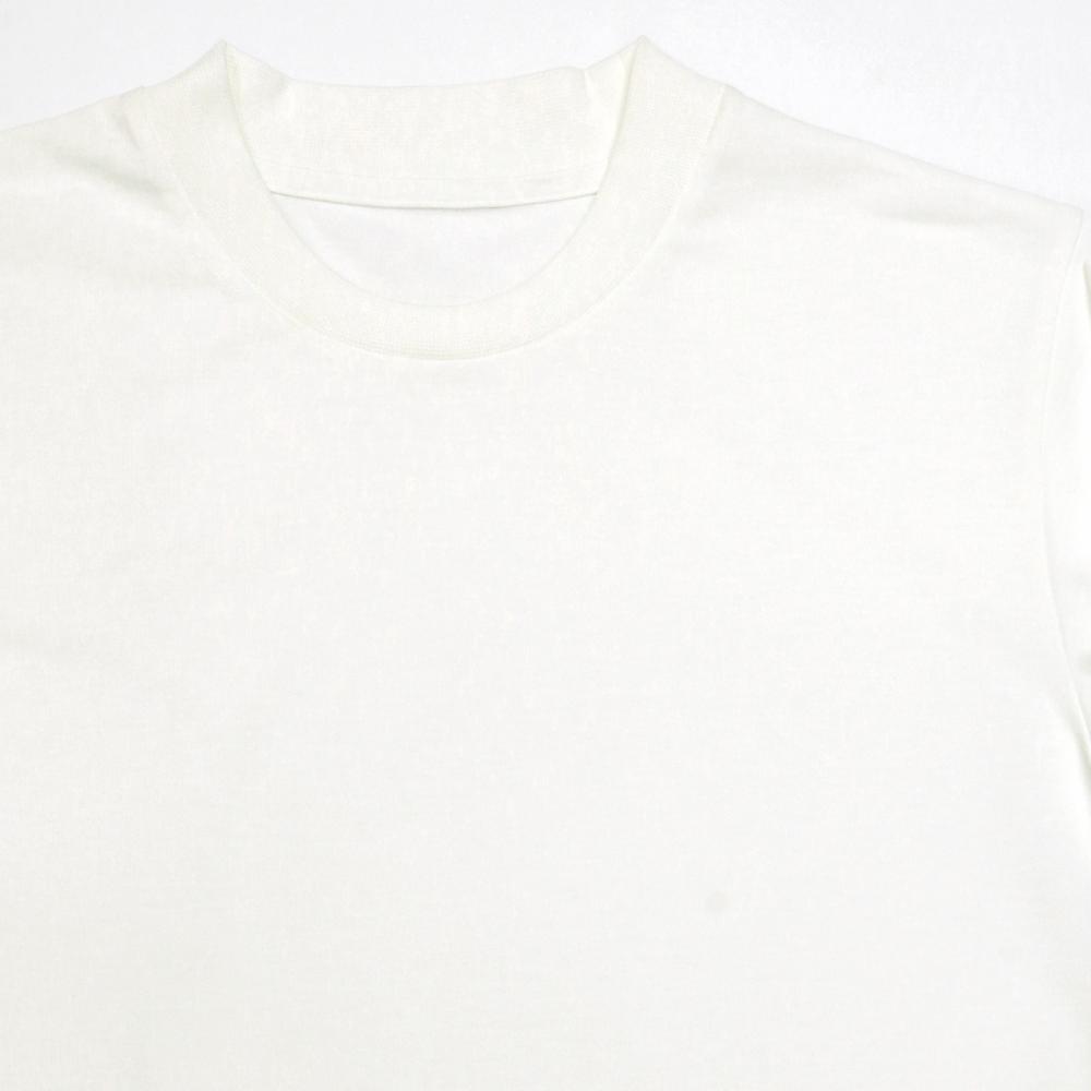 メンズ Tシャツ スマートネック スリムタイプ 半袖 ホワイト系