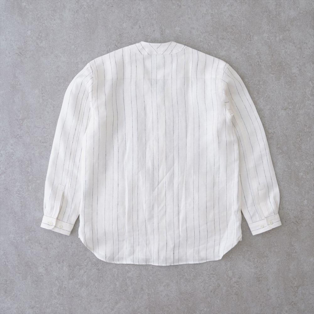 リラックスベースボールシャツ<オフホワイトストライプ>