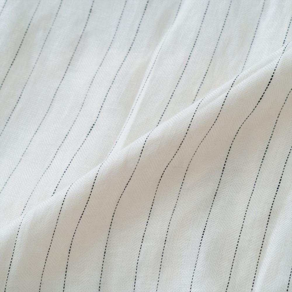 リラックスベースボールシャツ<オフホワイトストライプ>