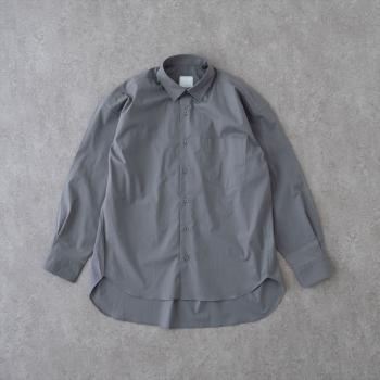 リラックスバックプリーツシャツ＜スチールグレー＞