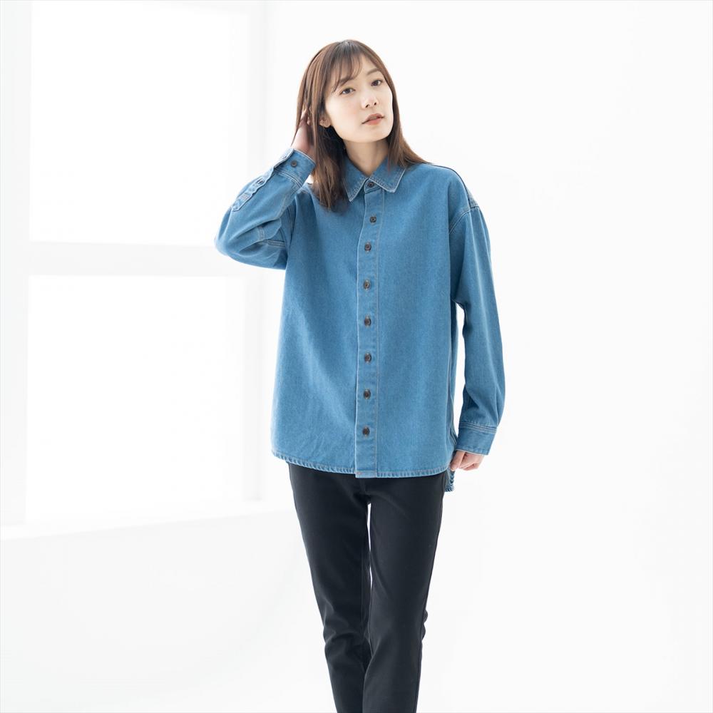 イタリア製 ARMANI JEANS ライトブルー ケミカル デニムシャツ 