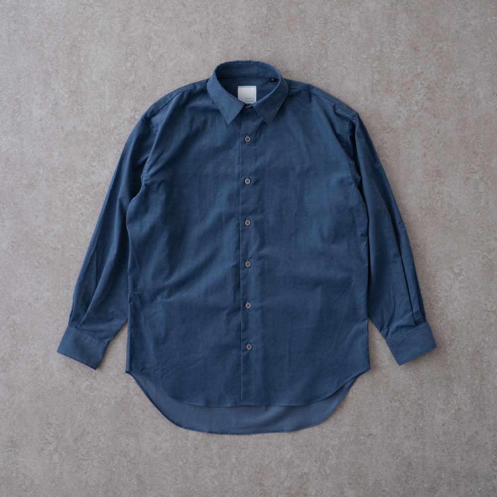 コーデュロイ リラックスワイドヨークシャツ＜スチールブルー＞(XS スチールブルー) 東京シャツ公式通販｜ノーアイロン形態安定ビジネスワイシャツ専門店